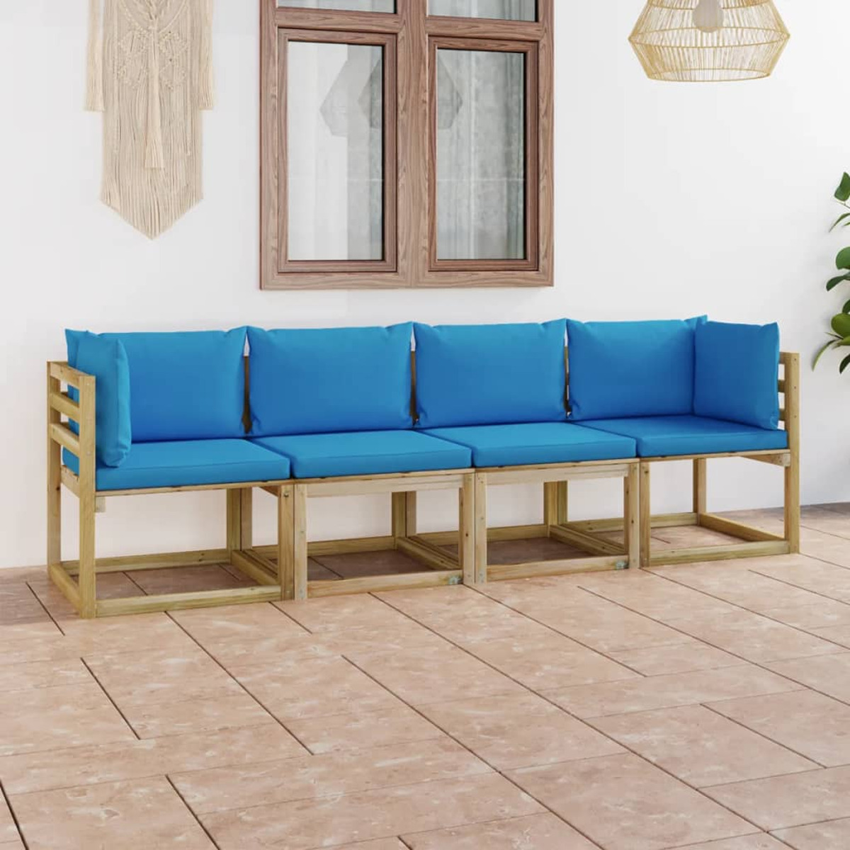 und Gartentisch- Stuhlset, 3065059 VIDAXL Blau