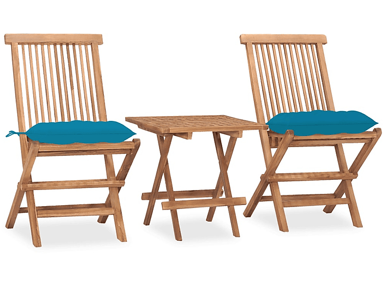 VIDAXL 3063217 Gartentisch- und Stuhlset, Blau | Gartenmöbel Sets