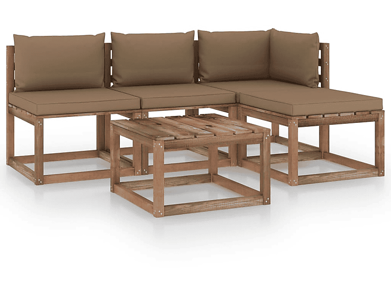 VIDAXL 3067352 Gartentisch- und Stuhlset, Braun | Gartenmöbel Sets
