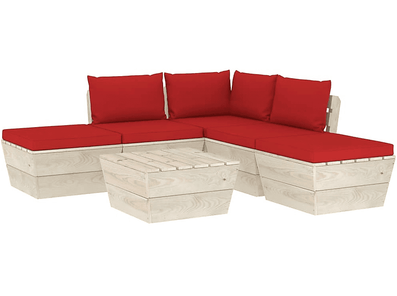 VIDAXL 3063498 Gartentisch- und Stuhlset, Rot | Gartenmöbel Sets