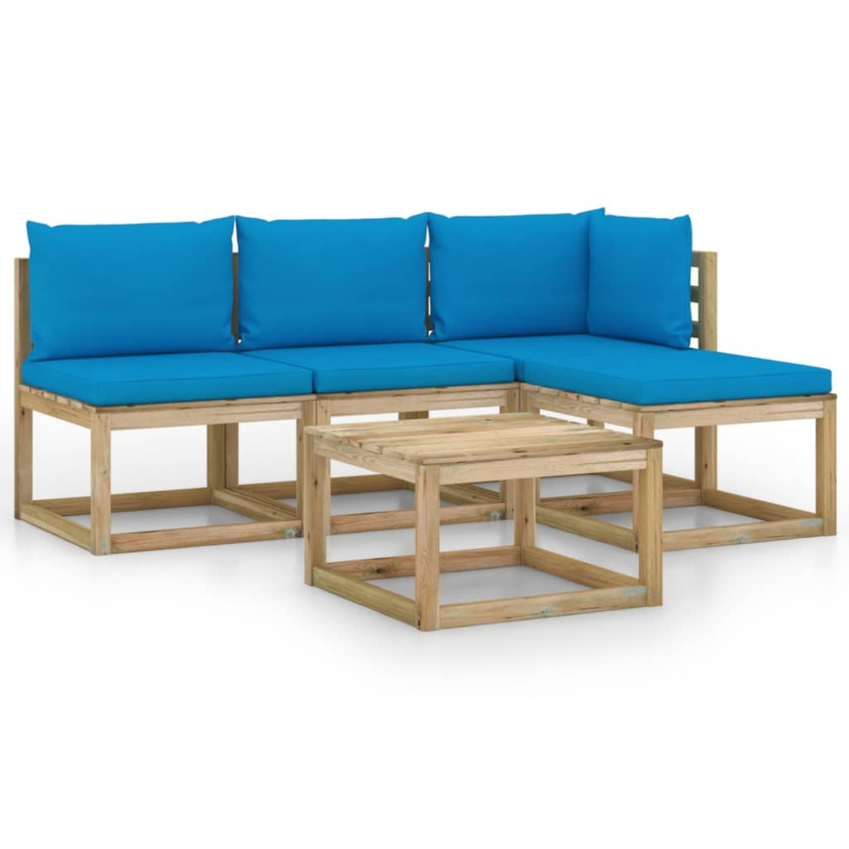 Gartentisch- VIDAXL und 3065060 Stuhlset, Blau