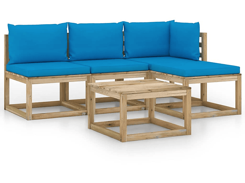 Gartentisch- VIDAXL und 3065060 Stuhlset, Blau