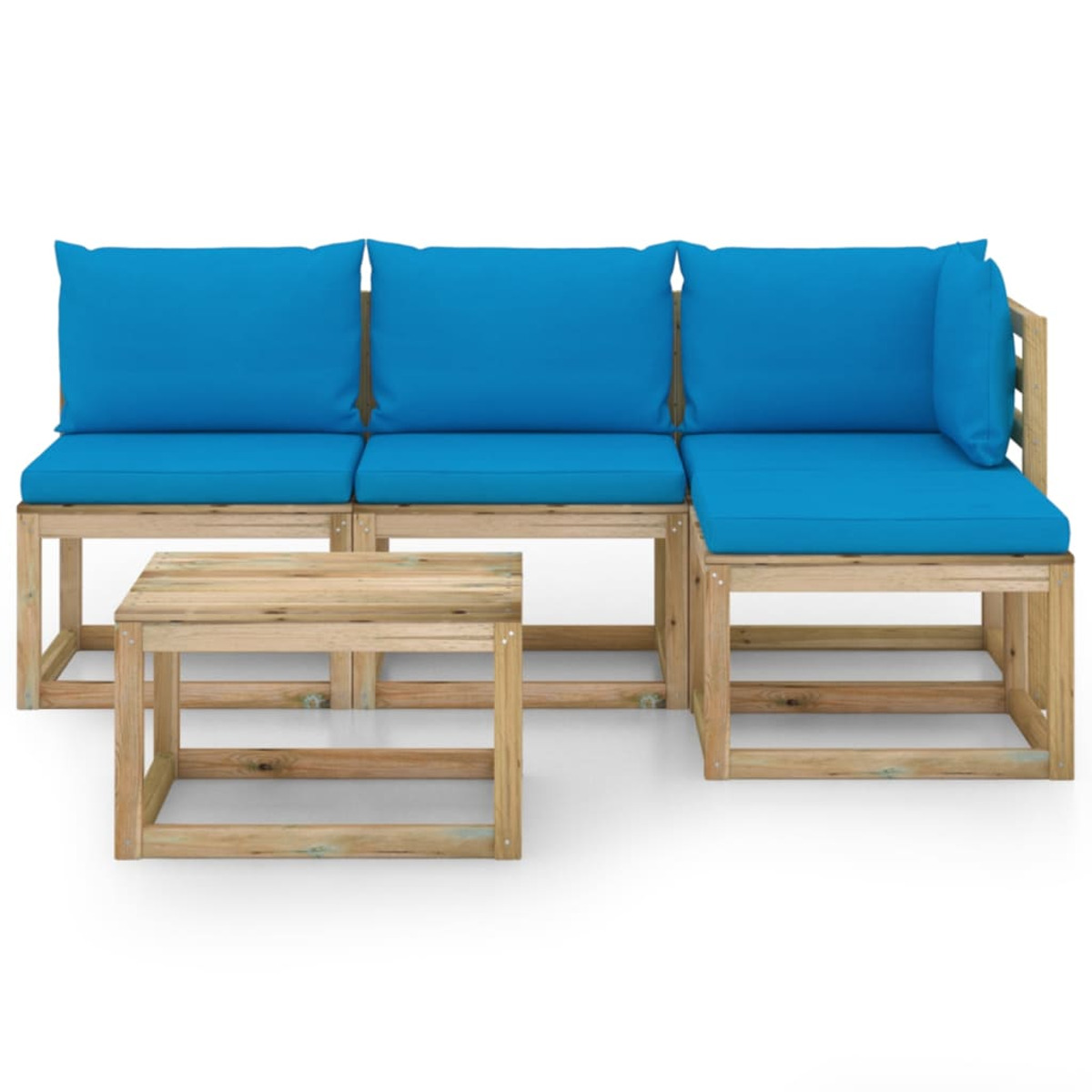 Blau und Stuhlset, 3065060 Gartentisch- VIDAXL