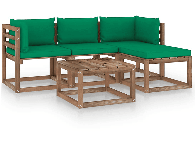 Gartentisch- und Stuhlset, 3067361 Grün VIDAXL