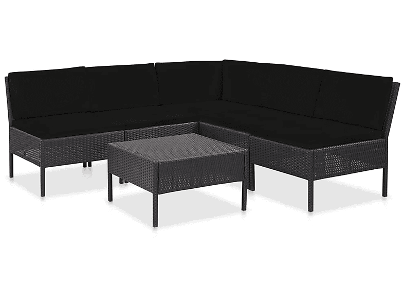 VIDAXL 48937 Gartentisch- und Stuhlset, Schwarz