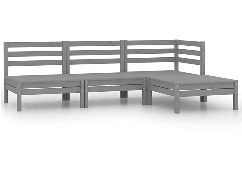 Grau Gartentisch- Stuhlset, VIDAXL 806619 und