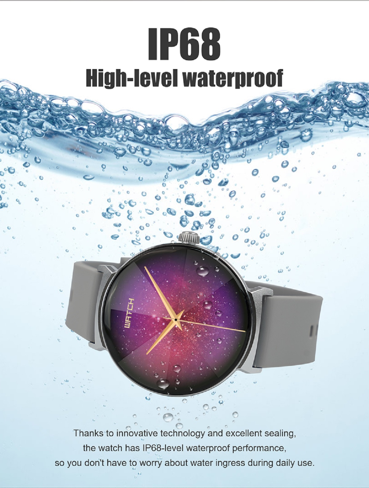 MIRUX DT4New GL BT-Anruf Fitness Smartwatch Tracker Pink Silikon/Metall