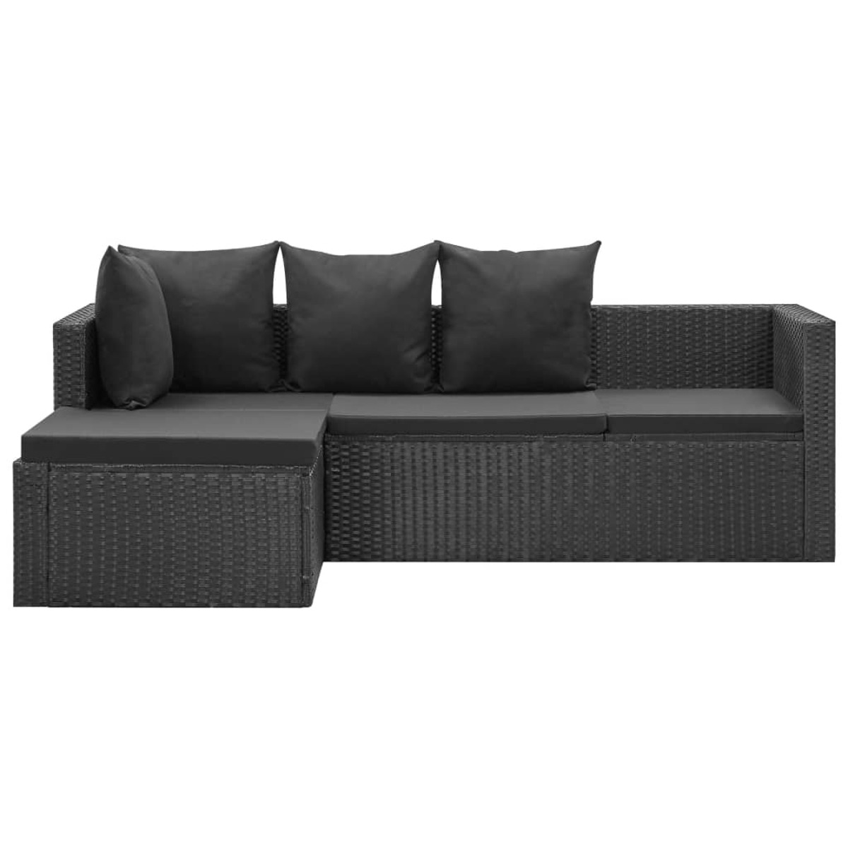 VIDAXL 46105 Gartentisch- und Stuhlset, Schwarz