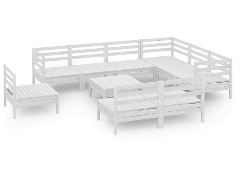VIDAXL 3083060 Gartentisch- und Stuhlset, Weiß | Gartenmöbel Sets