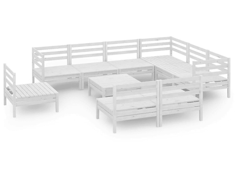 VIDAXL 3083060 Gartentisch- und Weiß Stuhlset