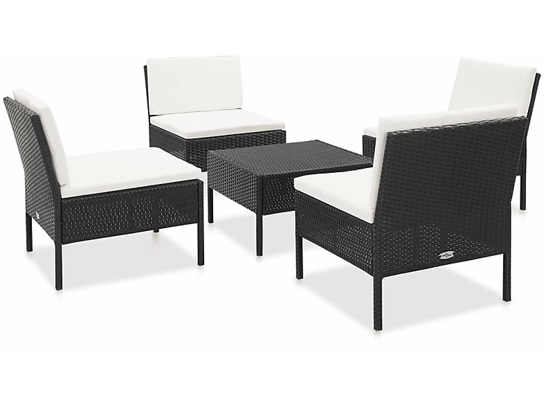 VIDAXL 48944 Gartentisch- und Stuhlset, Schwarz