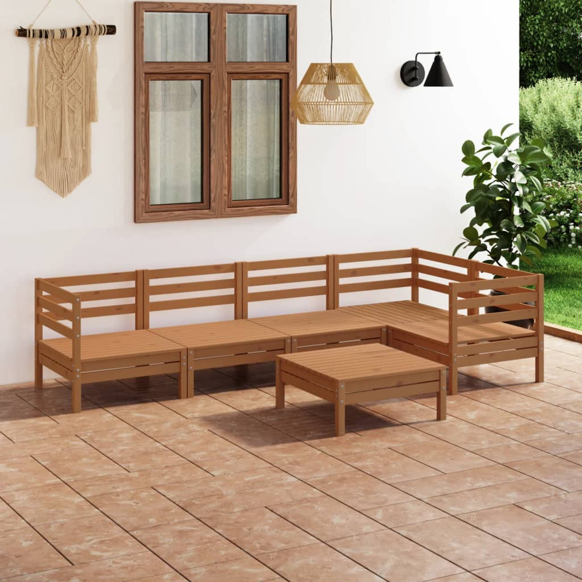 VIDAXL 3082705 Gartentisch- und Braun Stuhlset