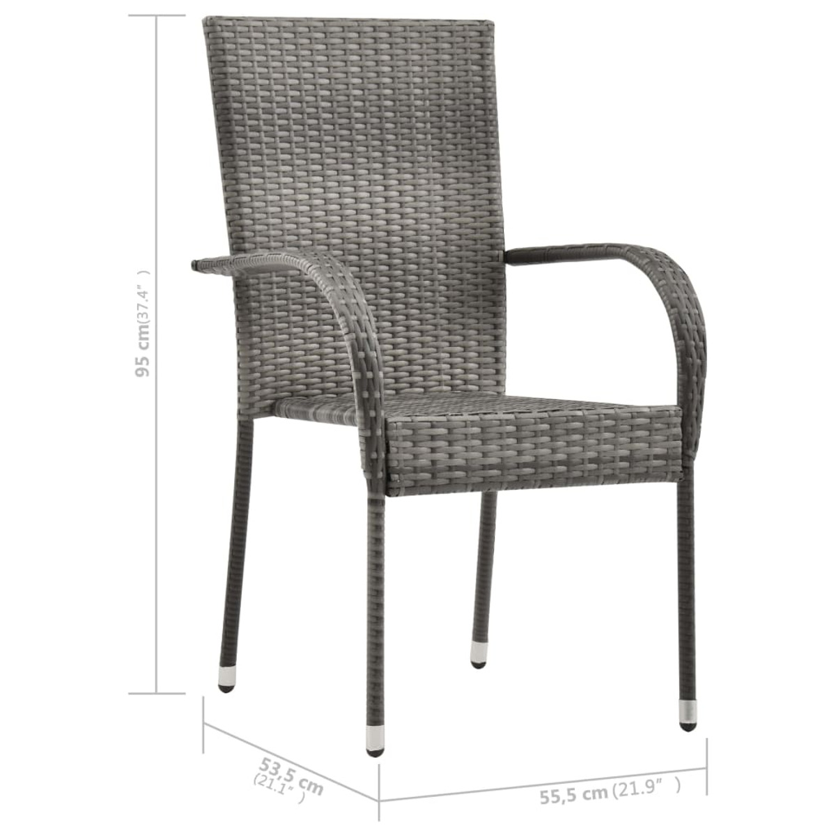 VIDAXL und Gartentisch- Stuhlset, Grau 3068808