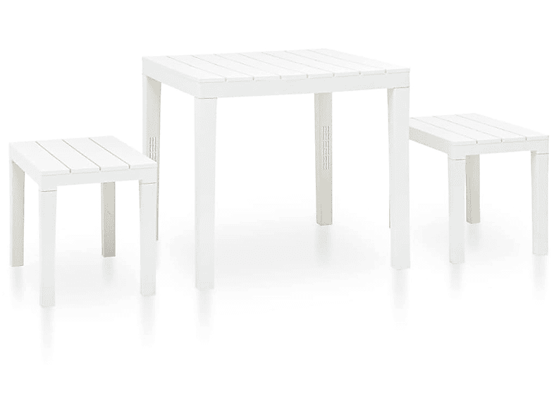Weiß Gartentisch- und Stuhlset, VIDAXL 48777