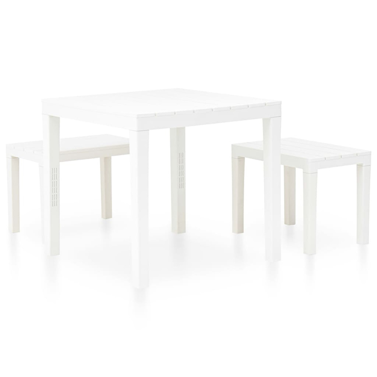 Weiß Gartentisch- und Stuhlset, VIDAXL 48777