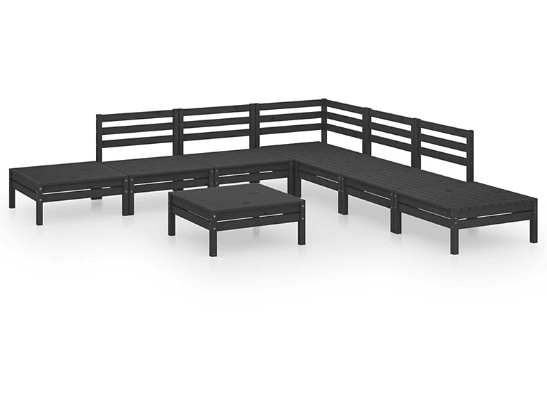 Gartentisch- 3082656 Schwarz VIDAXL Stuhlset, und