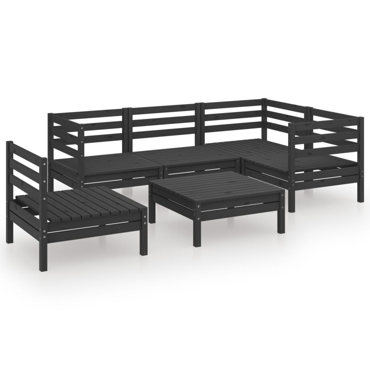 VIDAXL 3082726 Gartentisch- und Stuhlset, Schwarz