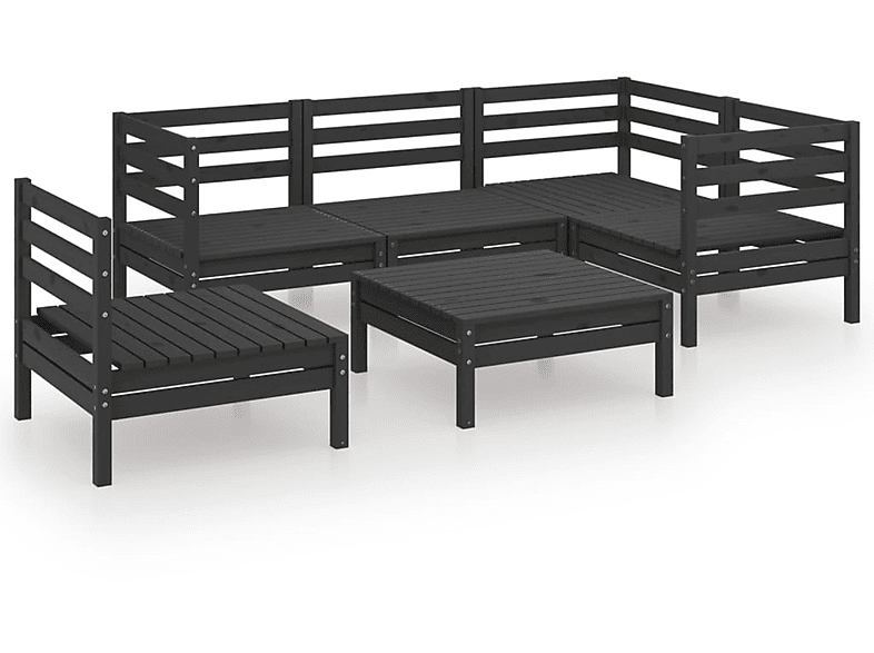 VIDAXL 3082726 Gartentisch- und Stuhlset, Schwarz