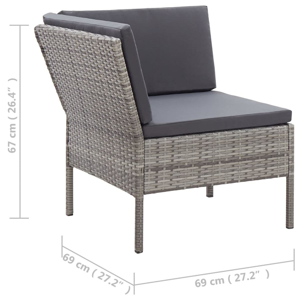 VIDAXL 48938 Gartentisch- Stuhlset, Grau und