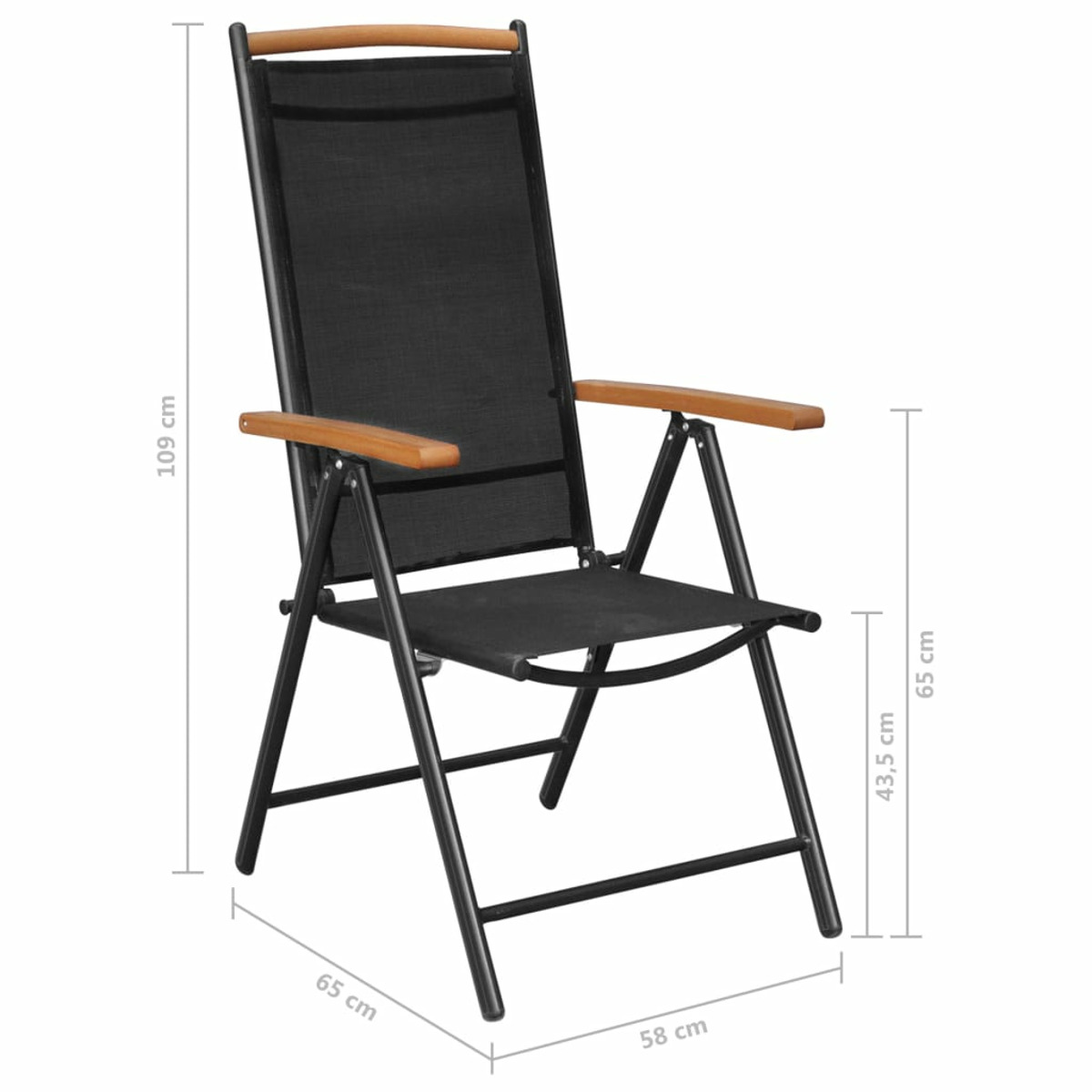 Gartentisch- Stuhlset, Schwarz und 3070630 VIDAXL
