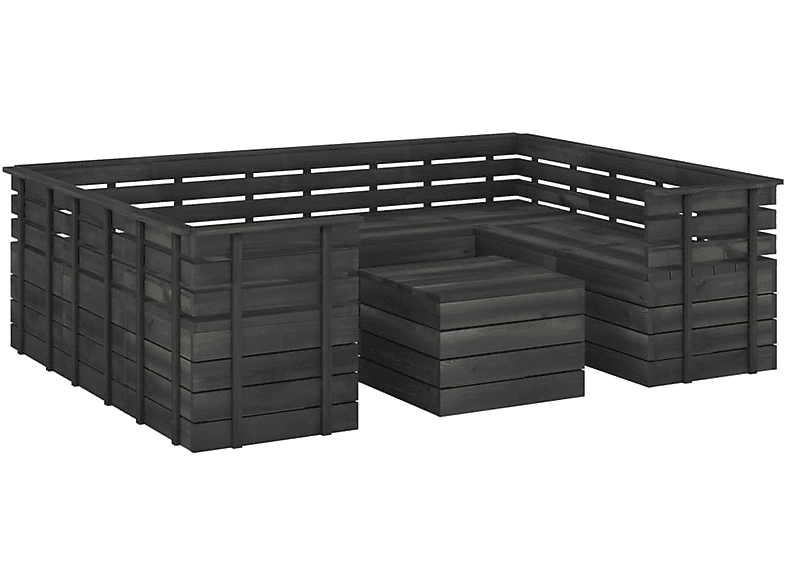 Gartentisch- und 3063757 VIDAXL Stuhlset, Grau