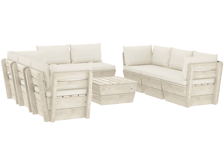 VIDAXL Weiß und 3063650 Gartentisch- Stuhlset,