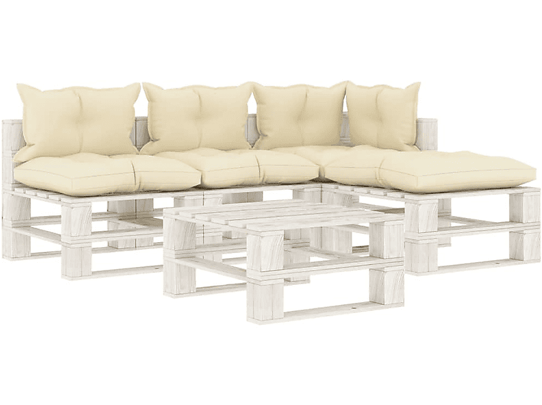 3052458 Stuhlset, und Gartentisch- VIDAXL Creme