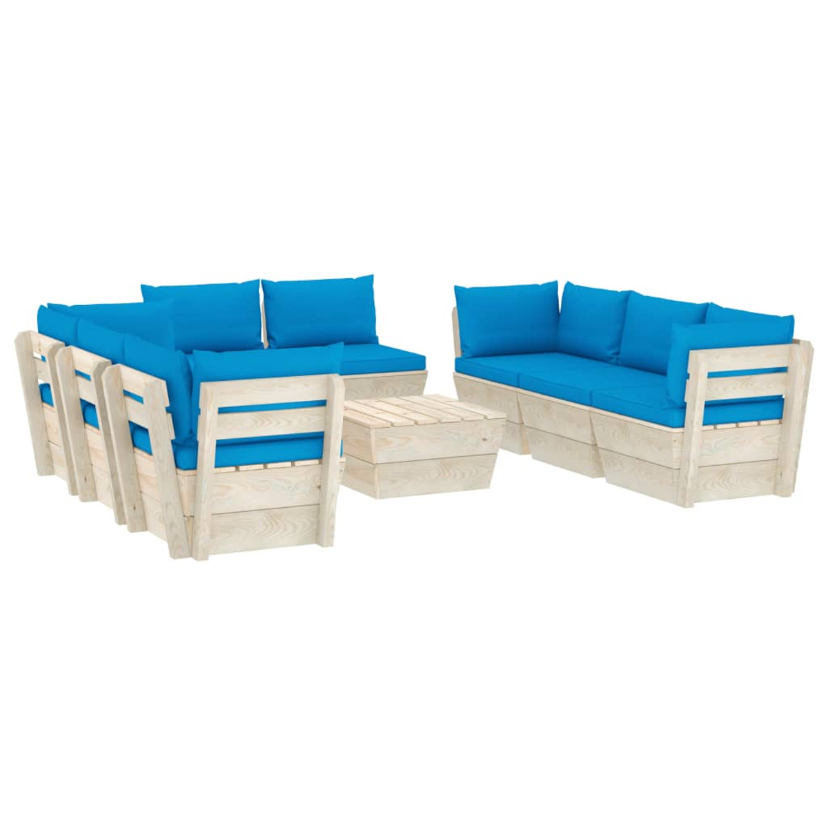 Stuhlset, Blau Gartentisch- und 3063652 VIDAXL