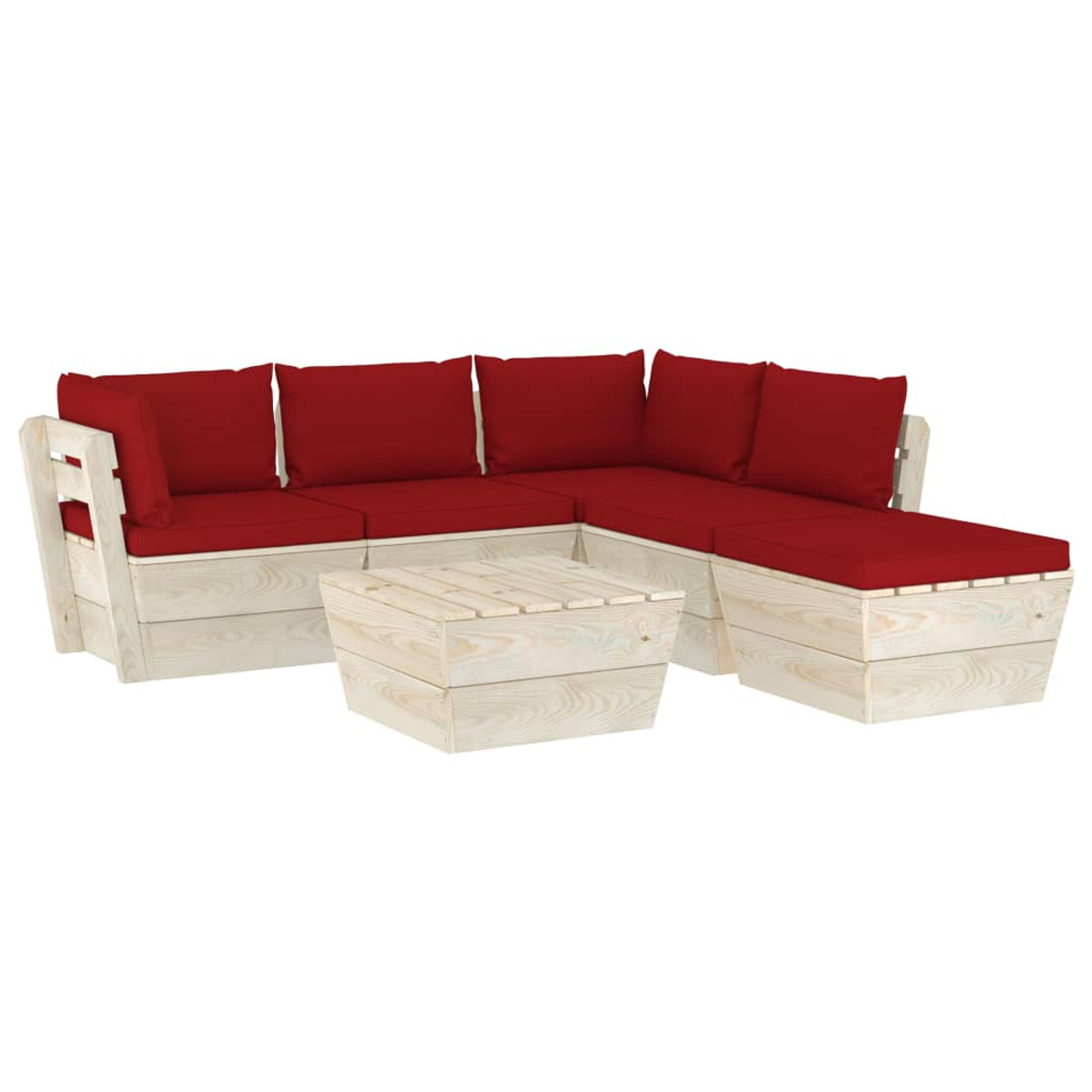 VIDAXL 3063561 Gartentisch- und Rot Stuhlset