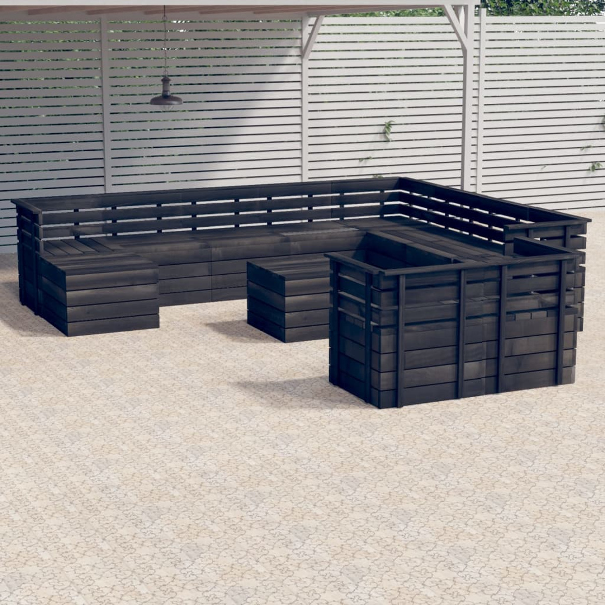 3063764 Stuhlset, Grau und Gartentisch- VIDAXL