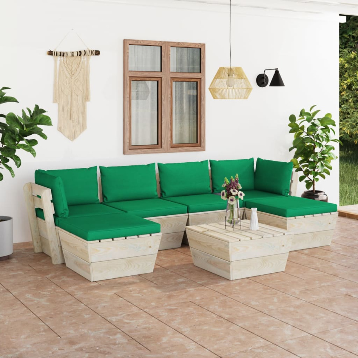 Stuhlset, und 3063581 Gartentisch- Grün VIDAXL