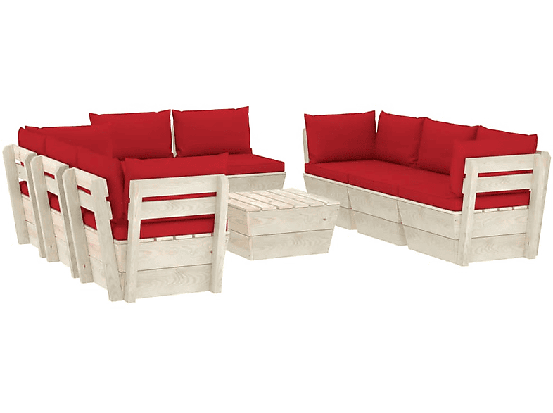 VIDAXL 3063654 Gartentisch- Rot und Stuhlset