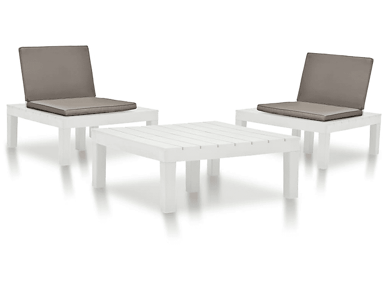 VIDAXL 3054472 Gartentisch- und Stuhlset, Weiß | Gartenmöbel Sets