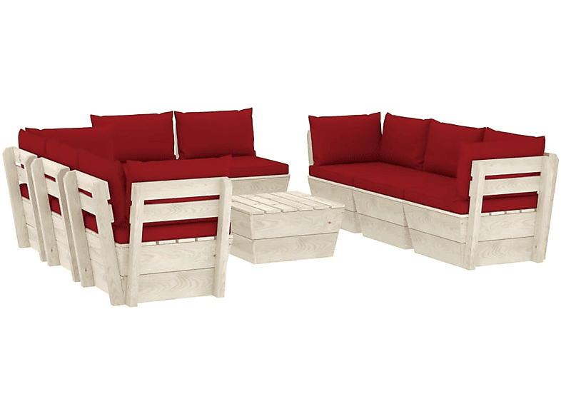 VIDAXL 3063657 Gartentisch- und Stuhlset, Rot | Gartenmöbel Sets