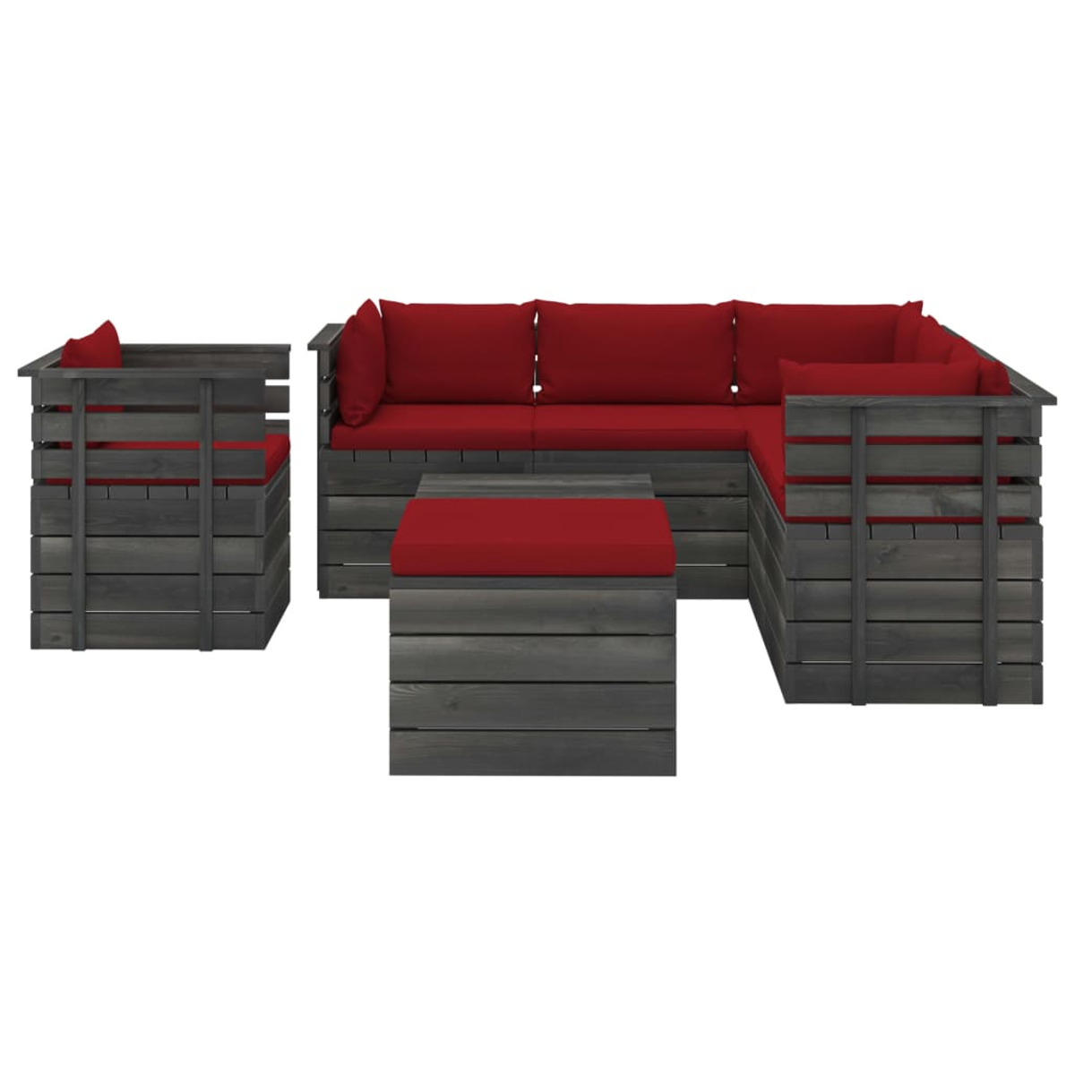 VIDAXL 3062040 Gartentisch- Stuhlset, und Rot