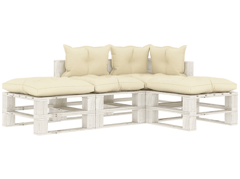 VIDAXL 3052457 Stuhlset, Creme und Gartentisch