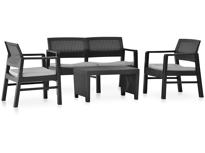 Gartentisch- Stuhlset, Grau und VIDAXL 3052965