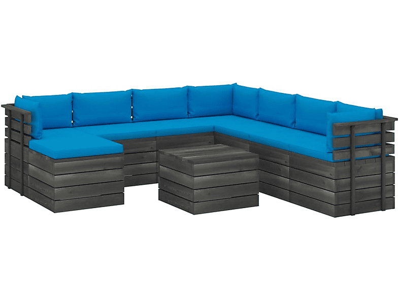 VIDAXL 3062071 Gartentisch- und Stuhlset, Blau | Gartenmöbel Sets