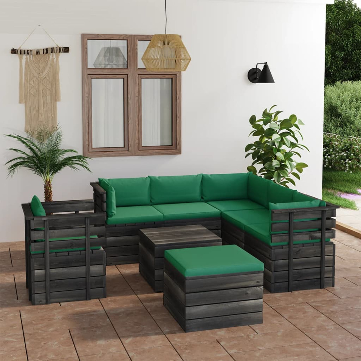 VIDAXL 3062036 Gartentisch- Stuhlset, und Grün