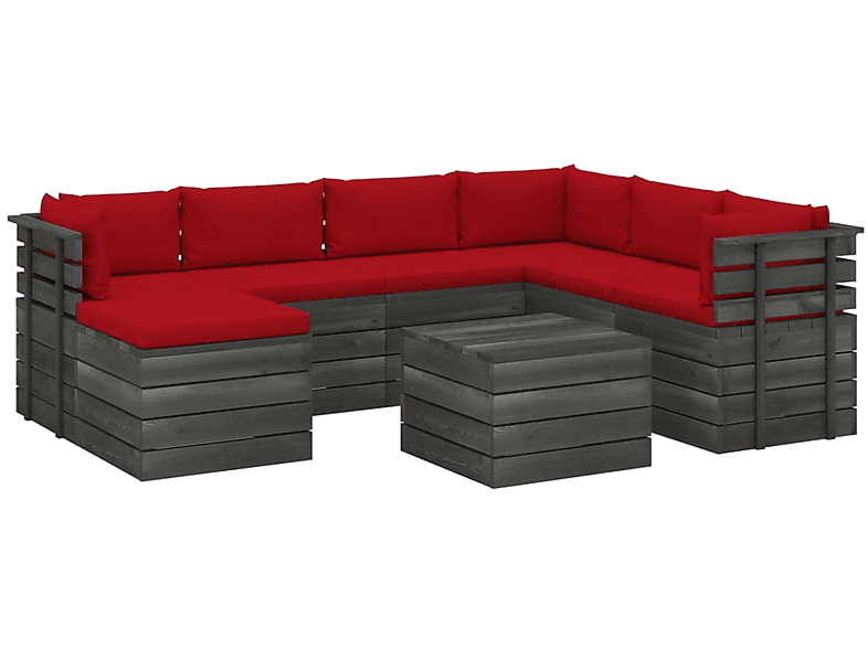 VIDAXL 3062049 Stuhlset, und Gartentisch- Rot