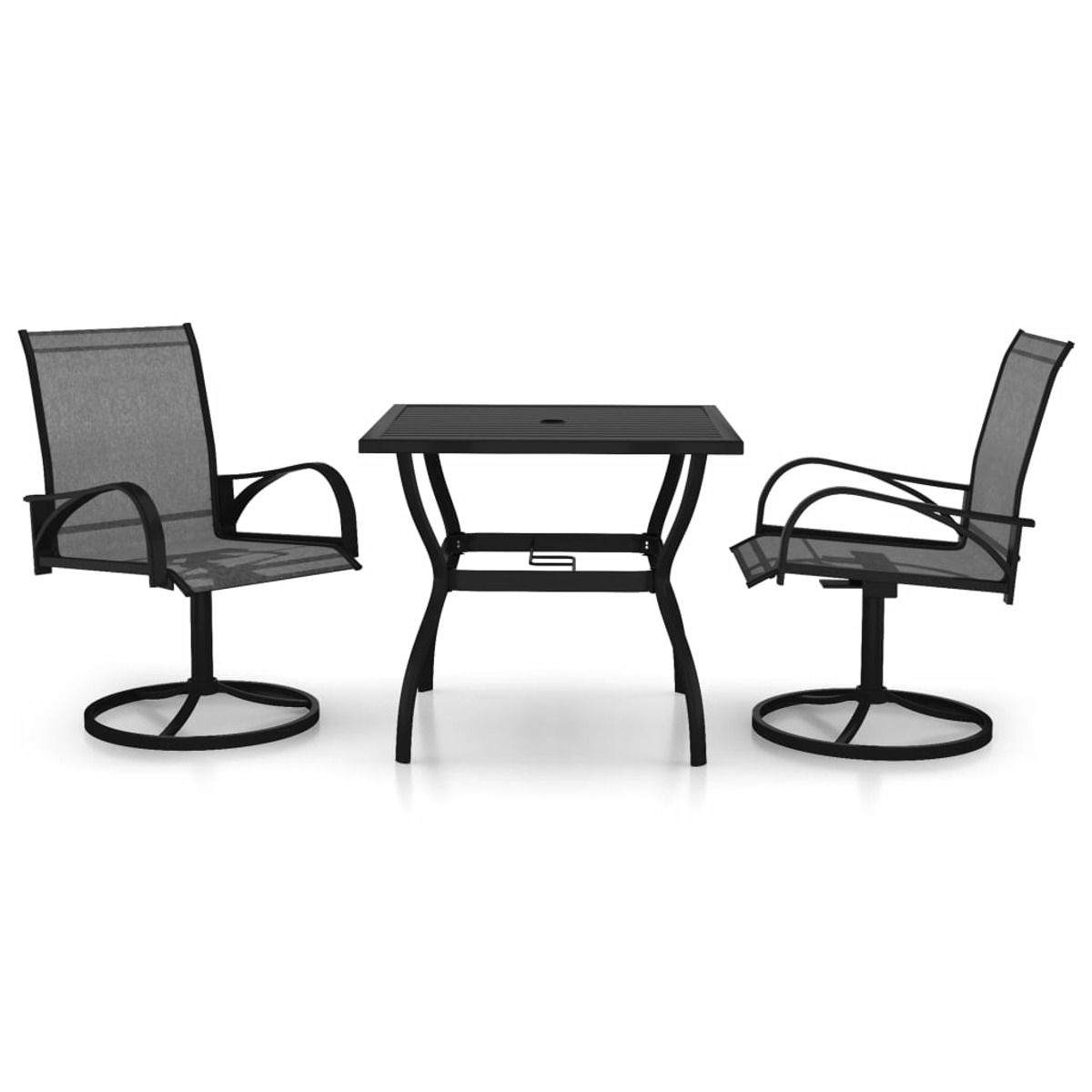 und Gartentisch- Stuhlset, VIDAXL 3060281 Grau