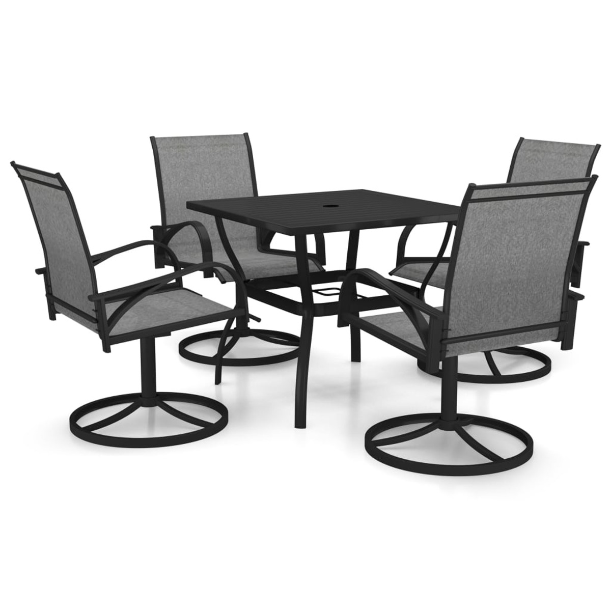 Gartentisch- Stuhlset, VIDAXL Grau und 3060282