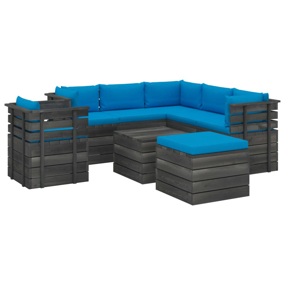 3062035 Gartentisch- Stuhlset, VIDAXL und Blau