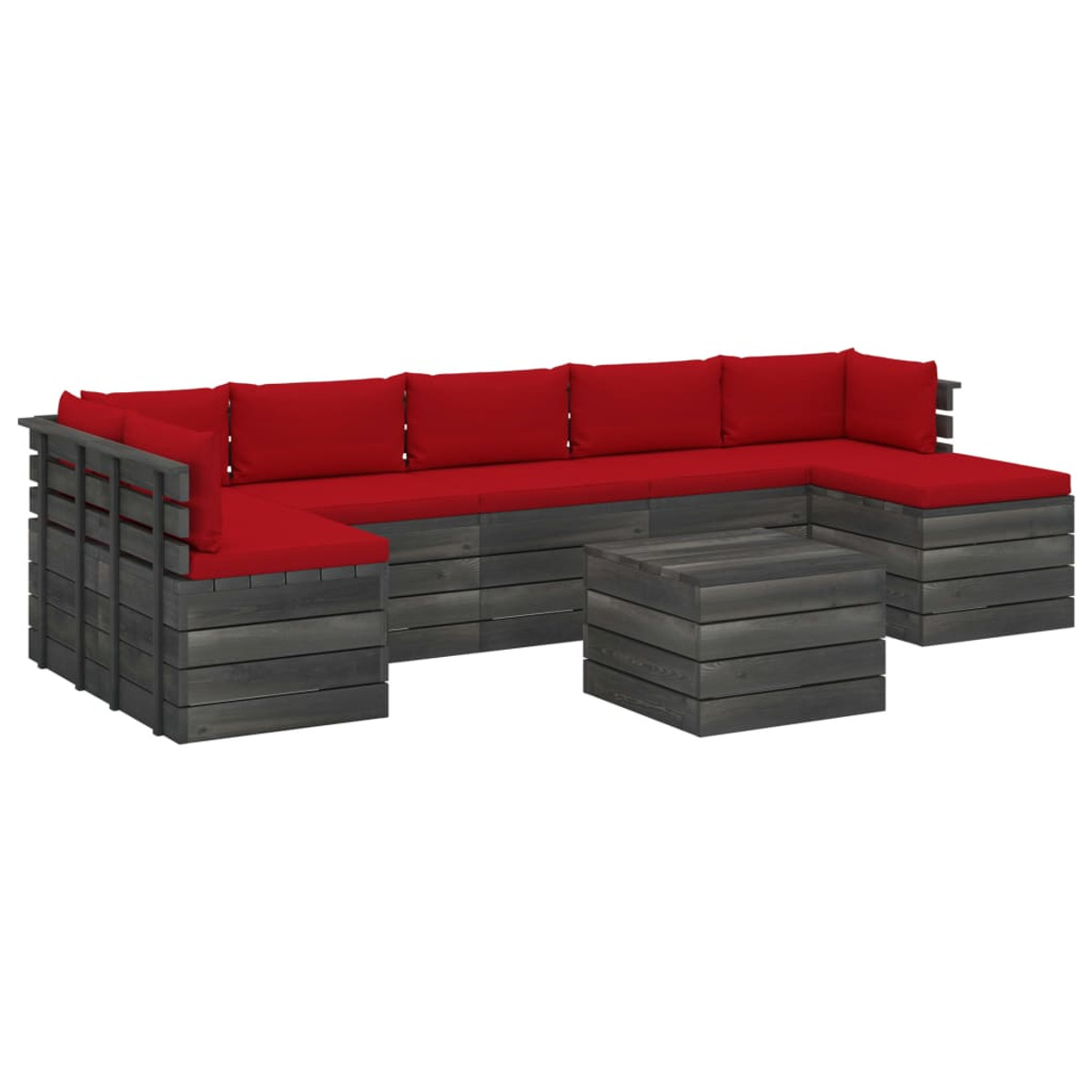 VIDAXL 3062025 Gartentisch- und Stuhlset, Rot