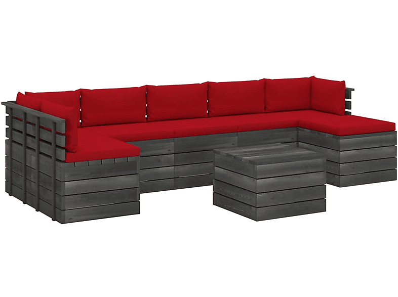 Gartentisch- VIDAXL Stuhlset, Rot und 3062025