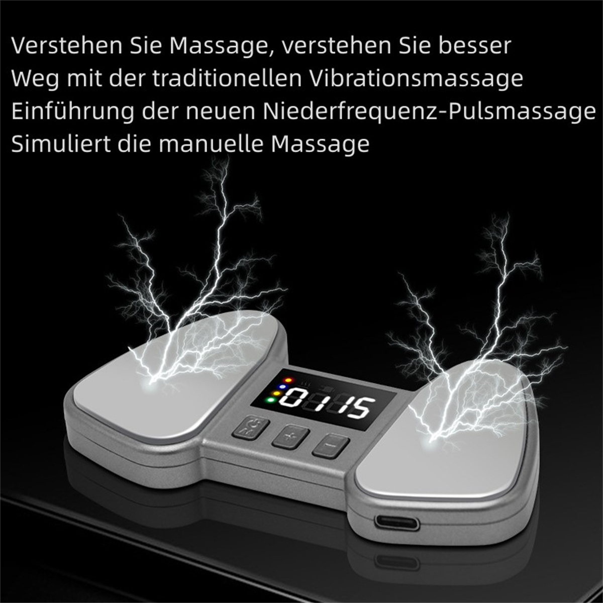 Fingerspitzenmassagegerät Pulse Massagegerät Grau Finger Hand Mini Pflege Physiotherapie Massagegerät SYNTEK