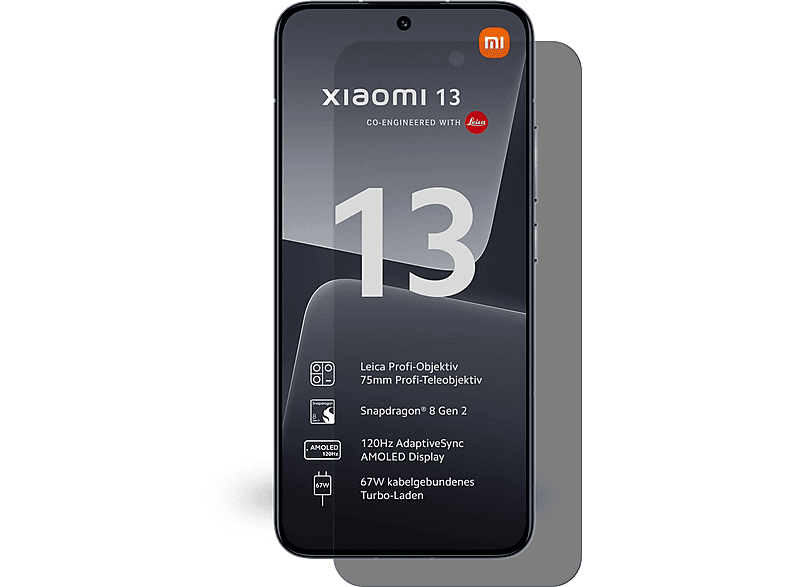 BLICKSCHUTZ Xiaomi 13) Panzerschutzglas PROTECTORKING Displayschutzfolie(für 9H ANTI-SPY 1x