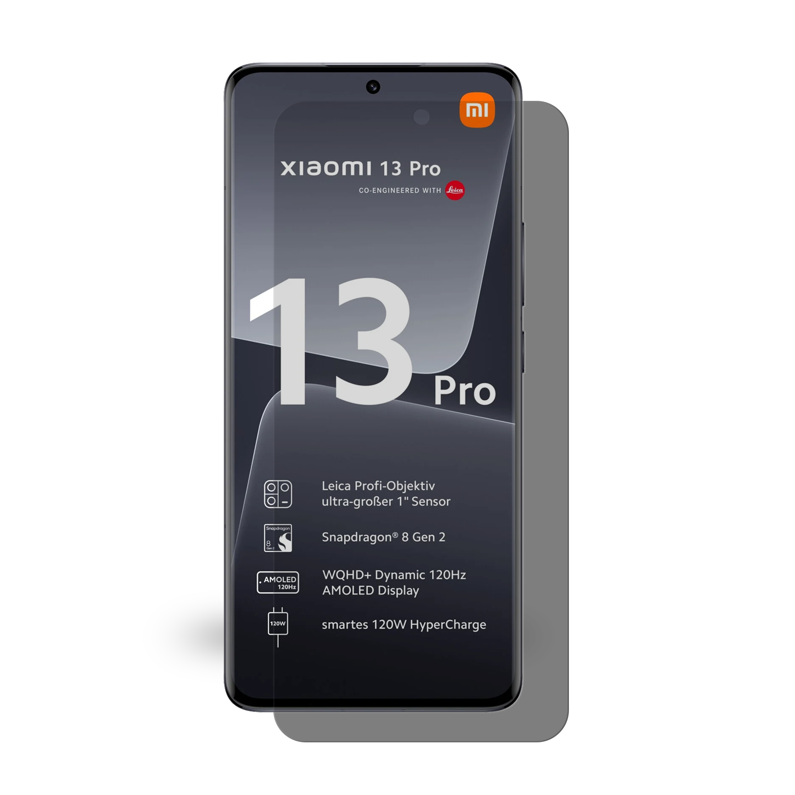 PROTECTORKING 2x Xiaomi Displayschutzfolie(für Pro) 9H BLICKSCHUTZ Panzerschutzglas 13 ANTI-SPY