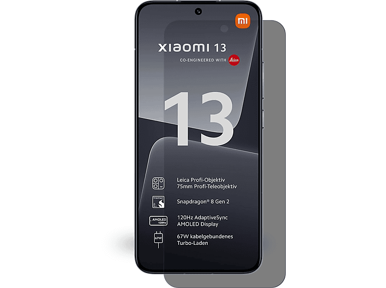 PROTECTORKING 2x 9H BLICKSCHUTZ Panzerschutzglas Displayschutzfolie(für 13) Xiaomi ANTI-SPY