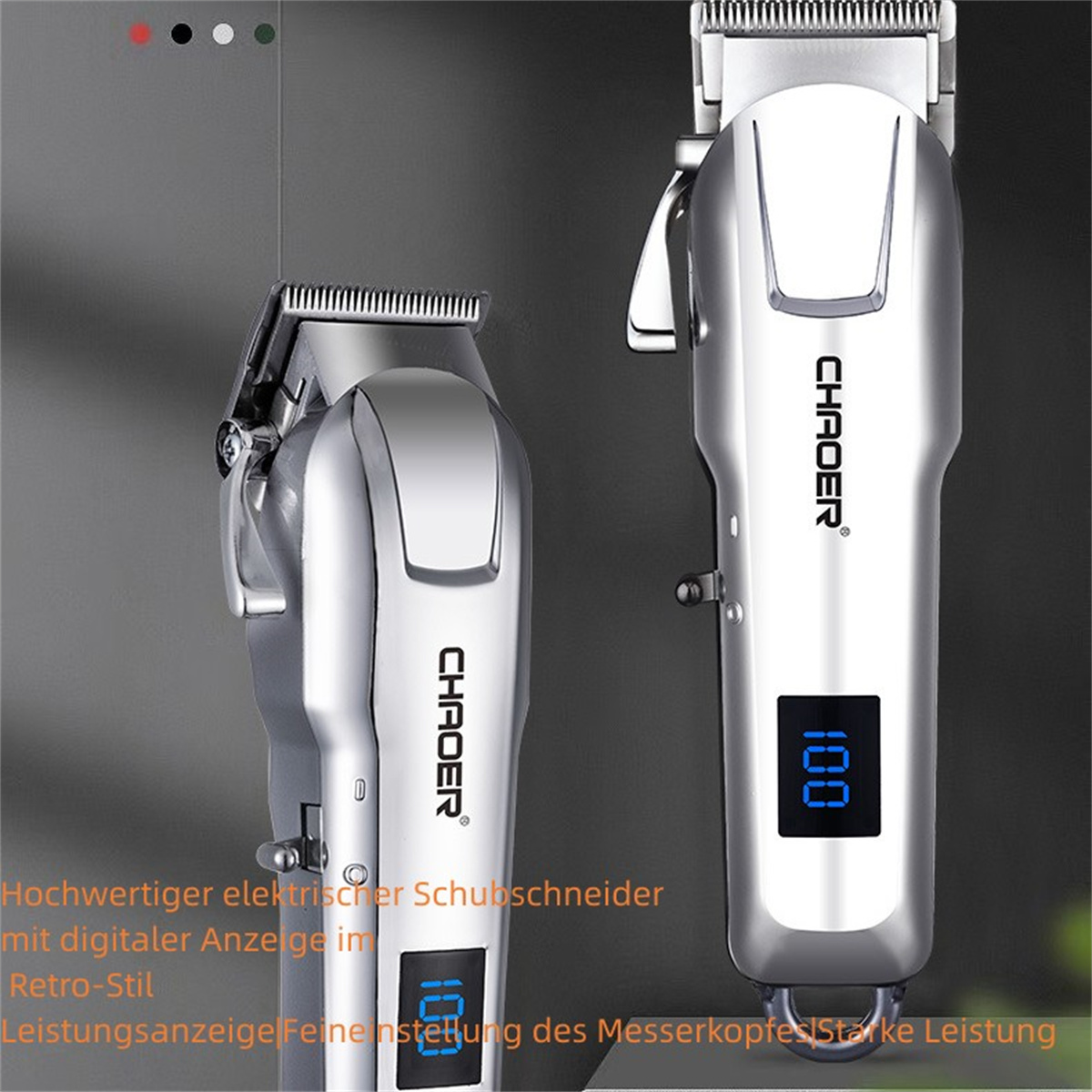 USB Display Silber Flüssigkeit SYNTEK Haarschneider Friseur Silber Elektrische Haarschneider Rasierer